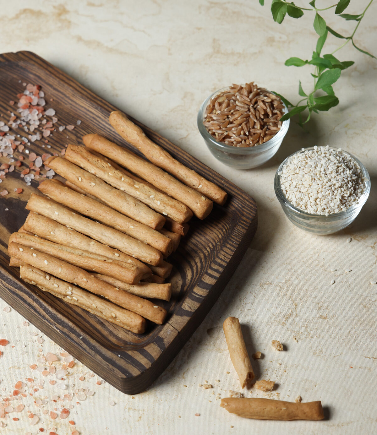 Rustic breadsticks food photography