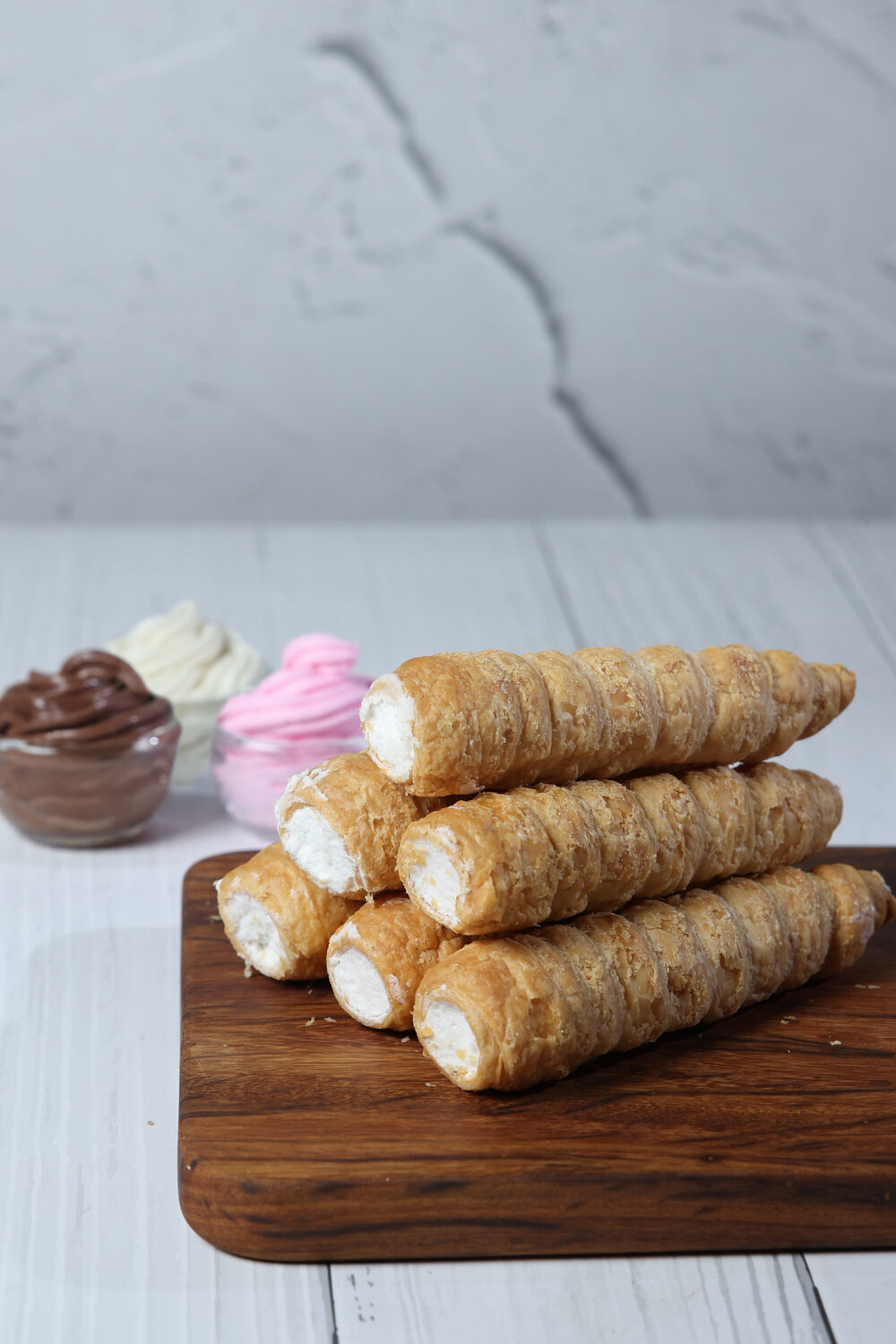 Cream roll product photography