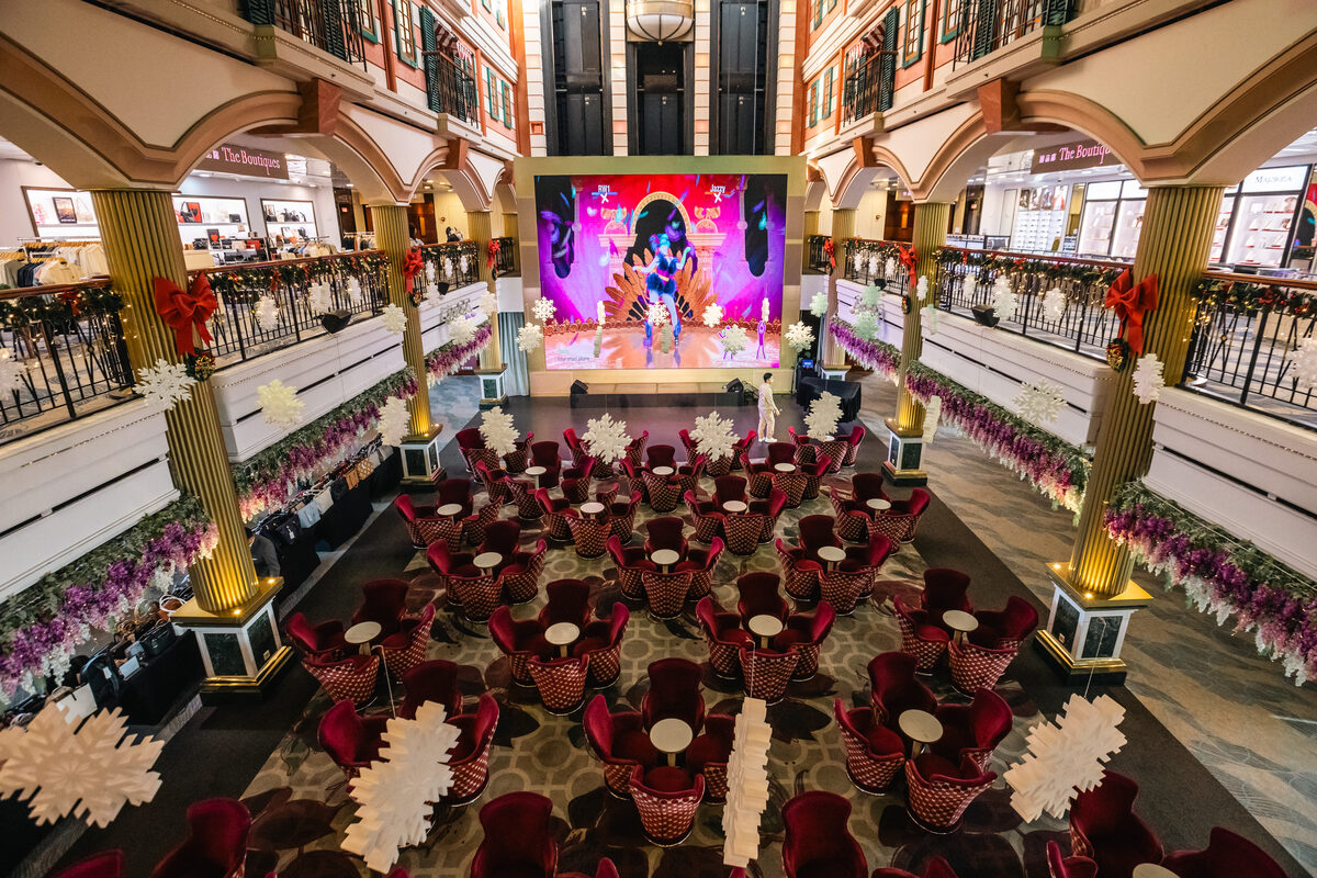 Grand Piazza during a live show aboard