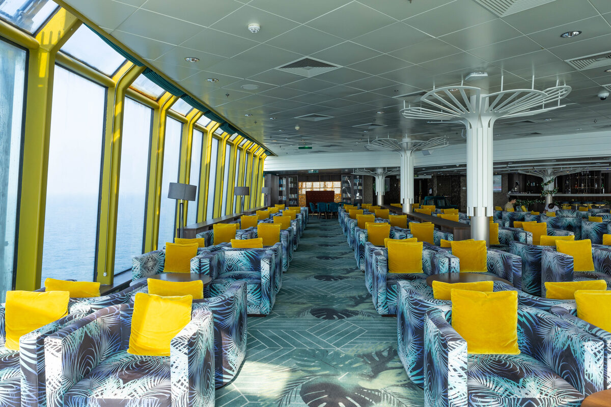 Observation lounge aboard the ship