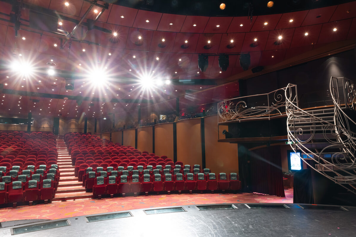 The ship's theater under full lights
