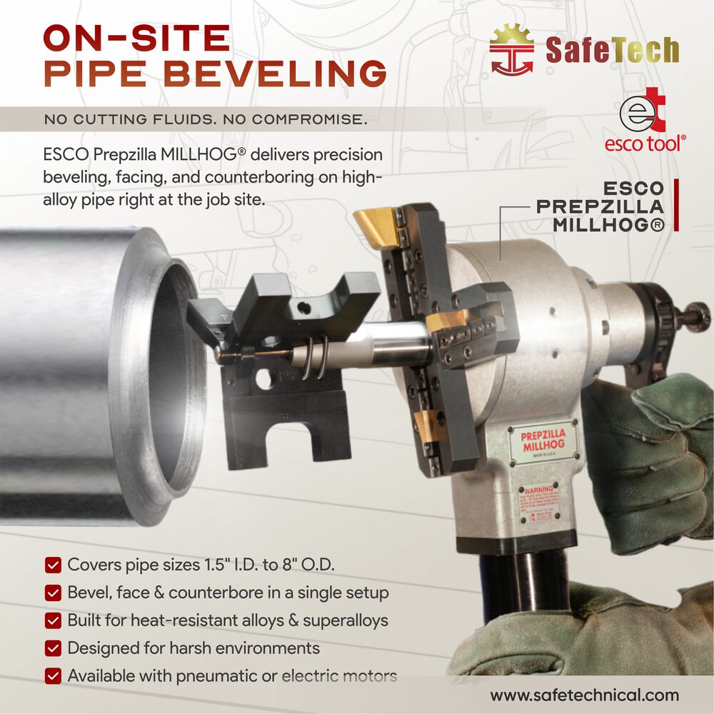 SafeTech pipe beveling service post