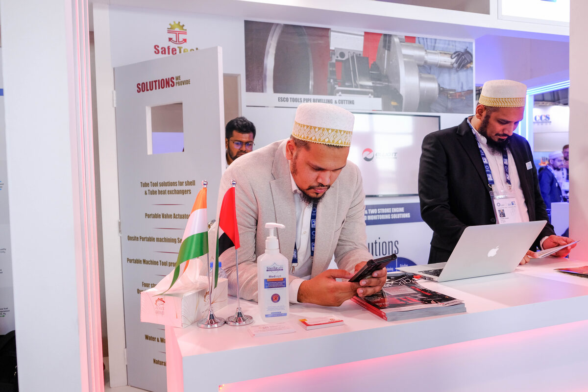 SafeTech booth at a UAE trade expo